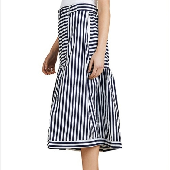 NWOT Hammock & Vine Size 16 Blue White Stripes Midi Skirt with Matching Belt - Picture 15 of 15